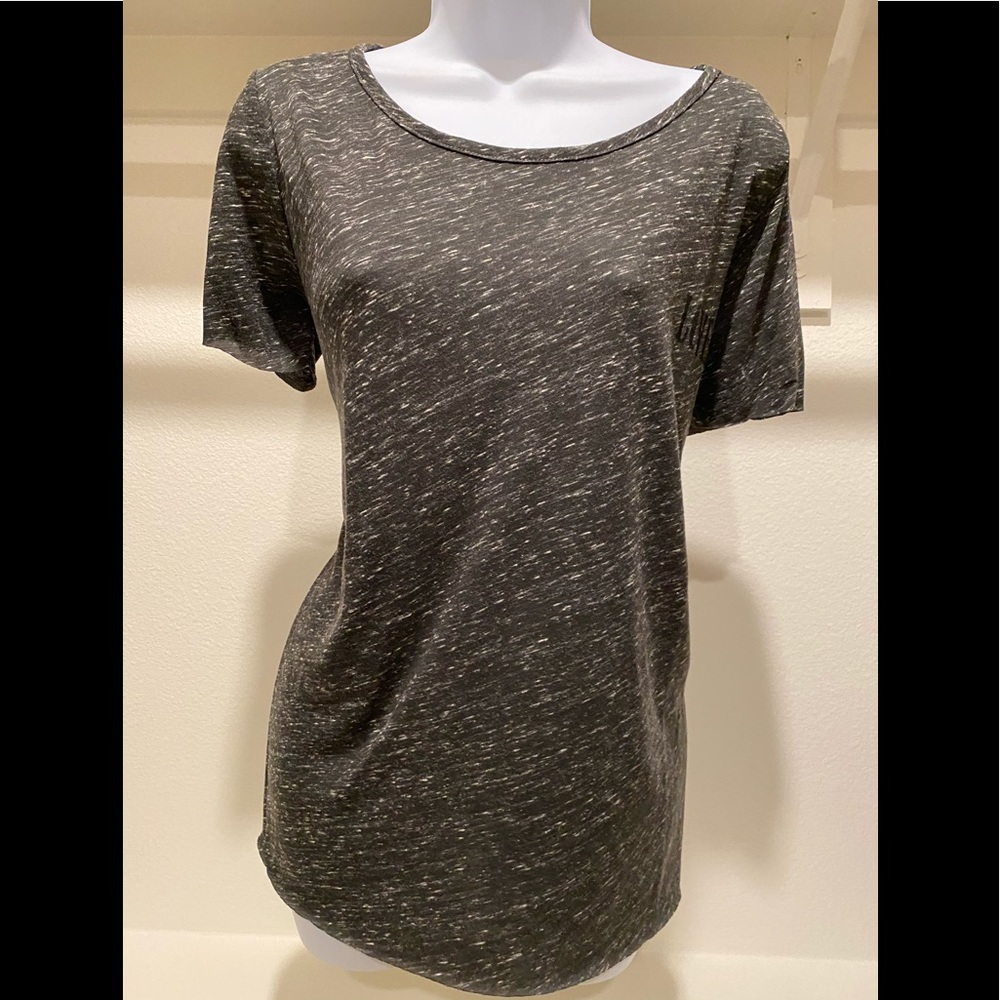 Gray burn out scoop neck tunic LOVER shirt top